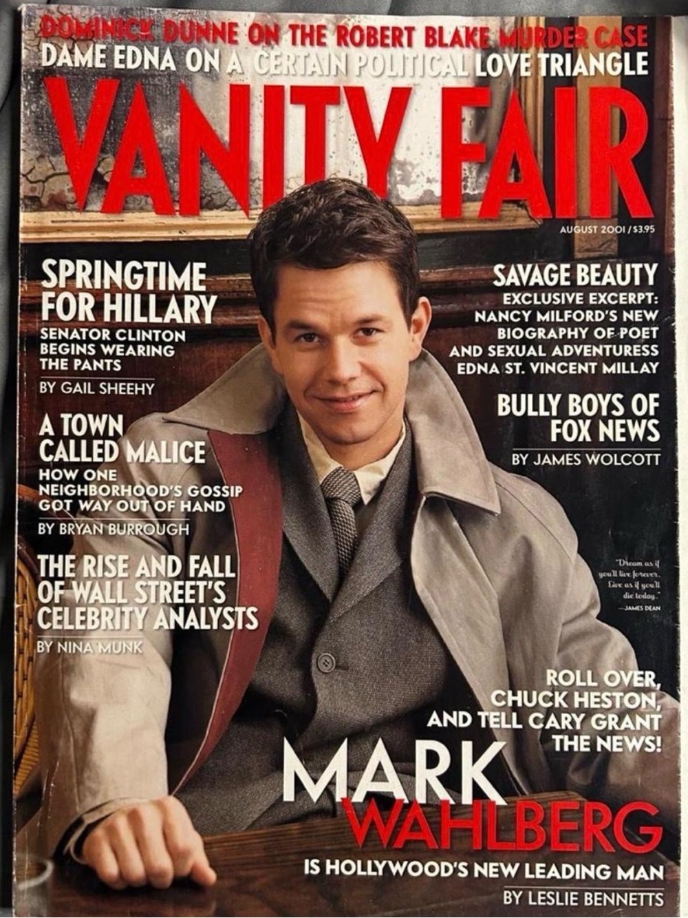 AUGUST 2001 VANITY FAIR MAGAZINE  - MARK WAHLBERG
